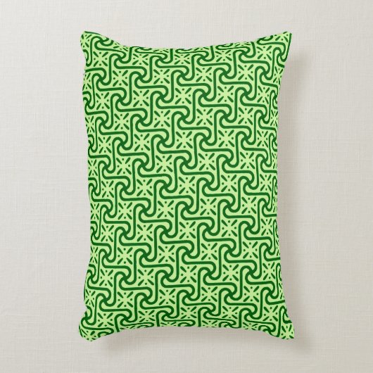 エジプトのタイル模様、エメラルドとライムグリーン アクセントクッション (正面(垂直))