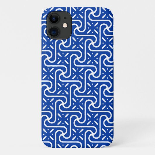 エジプトのタイル模様、コバルトブルーとホワイト Case-Mate iPhoneケース (裏面)
