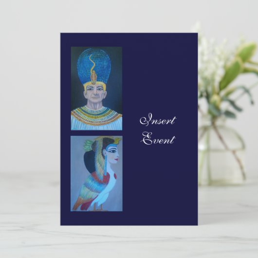エジプトのテーマパーティー5x7テンプレート 招待状 (スタンド正面)