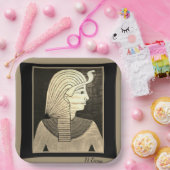 エジプトのデザイン（白黒） ペーパープレート (パーティー)