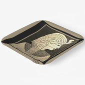 エジプトのデザイン（白黒） ペーパープレート (傾斜あり)