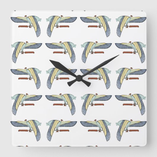 エジプトのデザイン#12アットエムポリオモファ スクエア壁時計 (正面)