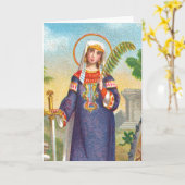 エジプトのドレスのアレクサンドリアの聖キャサリン カード (黄色い花)