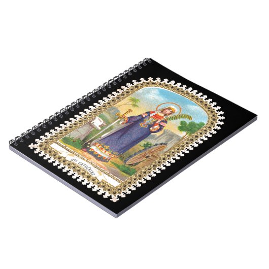 エジプトのドレスのアレクサンドリアの聖キャサリン ノートブック (左側)