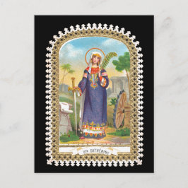 エジプトのドレスのポストにアレクサンドリアの聖キャサリン ポストカード