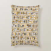 エジプトのハイエログリフの黄黒のシームレスな色 アクセントクッション (裏面(縦))