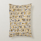 エジプトのハイエログリフの黄黒のシームレスな色 アクセントクッション (正面(垂直))