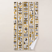 エジプトのハイエログリフの黄黒のシームレスな色 バスタオル (バスタオル)