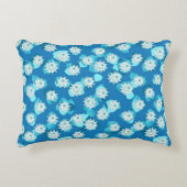 エジプトのハス模様、コバルトとターコイズ アクセントクッション (正面)