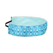 エジプトのハス模様、コバルトとターコイズ アスレチックヘッドバンド (左)