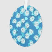 エジプトのハス模様、コバルトとターコイズ オーナメント (正面)