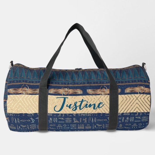 エジプトのハス・スカラブパーソナライズされた絵文字 ダッフルバッグ (正面)