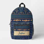 エジプトのハス・スカラブパーソナライズされた絵文字 プリントバックパック (正面)