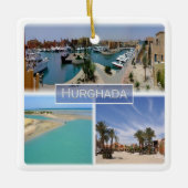 エジプトのハルガダ紅海のモザイクEG065 セラミックオーナメント (正面)