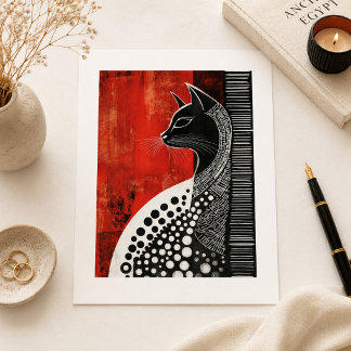 エジプトのバステト 黒猫 アート ビンテージ ゴシック ポストカード