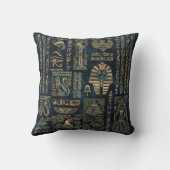 エジプトのヒエログリフおよび神-アワビおよび金ゴールド クッション (裏面)