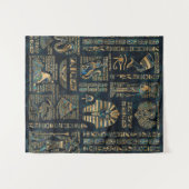 エジプトのヒエログリフおよび神-アワビおよび金ゴールド タペストリー (正面(横))