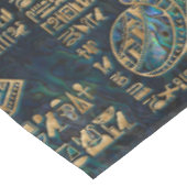 エジプトのヒエログリフおよび神-アワビおよび金ゴールド テーブルクロス (アングル)