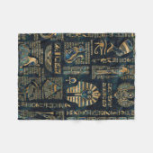 エジプトのヒエログリフおよび神-アワビおよび金ゴールド フリースブランケット (正面(横))