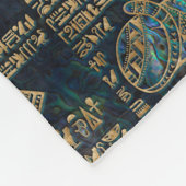 エジプトのヒエログリフおよび神-アワビおよび金ゴールド フリースブランケット (角)