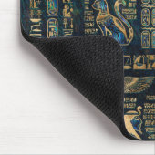 エジプトのヒエログリフおよび神-アワビおよび金ゴールド マウスパッド (コーナー)