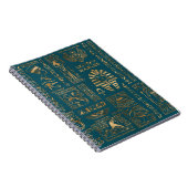 エジプトのヒエログリフおよび神-ティール(緑がかった色)の金ゴールド ノートブック (右側)