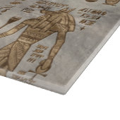 エジプトのヒエログリフおよび神-ヴィンテージの金ゴールド カッティングボード (角)