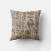 エジプトのヒエログリフおよび神-ヴィンテージの金ゴールド クッション (裏面)