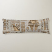 エジプトのヒエログリフおよび神-ヴィンテージの金ゴールド ボディピロー (裏面)
