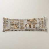 エジプトのヒエログリフおよび神-ヴィンテージの金ゴールド ボディピロー (正面)