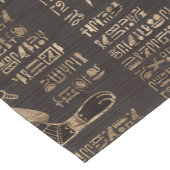 エジプトのヒエログリフおよび神-木の金ゴールド ショートテーブルランナー (コーナー)