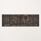 エジプトのヒエログリフおよび神-木の金ゴールド ヨガマット (裏面(横))