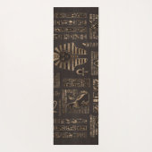 エジプトのヒエログリフおよび神-木の金ゴールド ヨガマット (裏面)