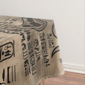 エジプトのヒエログリフおよび神-贅沢な金ゴールド テーブルクロス (インサイチュ)