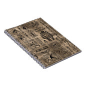 エジプトのヒエログリフおよび神-贅沢な金ゴールド ノートブック (右側)