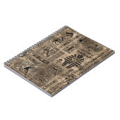 エジプトのヒエログリフおよび神-贅沢な金ゴールド ノートブック (左側)