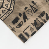 エジプトのヒエログリフおよび神-贅沢な金ゴールド フリースブランケット (角)