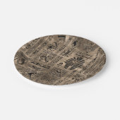 エジプトのヒエログリフおよび神-贅沢な金ゴールド ペーパープレート (アングル)