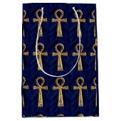 エジプトのヒエログリフとのAnkh ミディアムペーパーバッグ (正面)