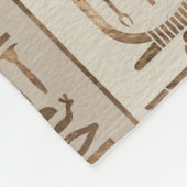 エジプトのヒエログリフのパステルの金ゴールド フリースブランケット (角)