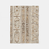 エジプトのヒエログリフのパステルの金ゴールド フリースブランケット (正面)