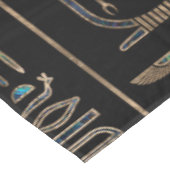 エジプトのヒエログリフパターン金ゴールドのアワビ テーブルクロス (アングル)