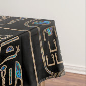 エジプトのヒエログリフパターン金ゴールドのアワビ テーブルクロス (インサイチュ)