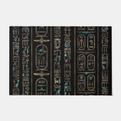 エジプトのヒエログリフパターン金ゴールドのアワビ ドアマット (正面)