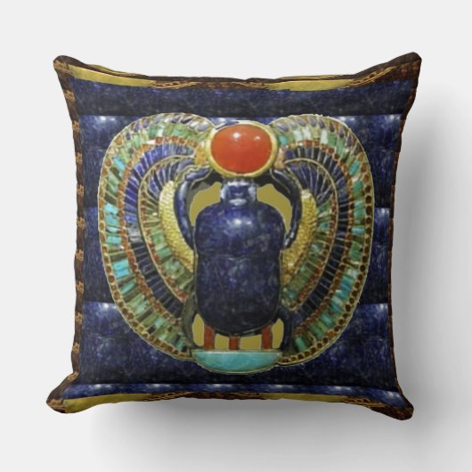 エジプトのピラミッドからのヴィンテージの寺院の芸術 クッション (正面)