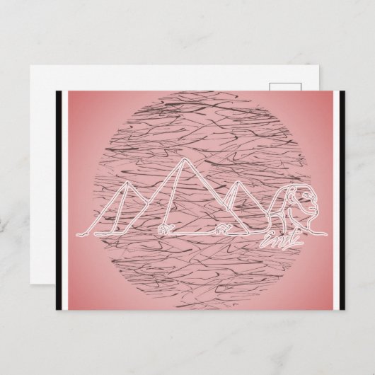 エジプトのピラミッドのピンク旅行 ポストカード (正面/裏面)