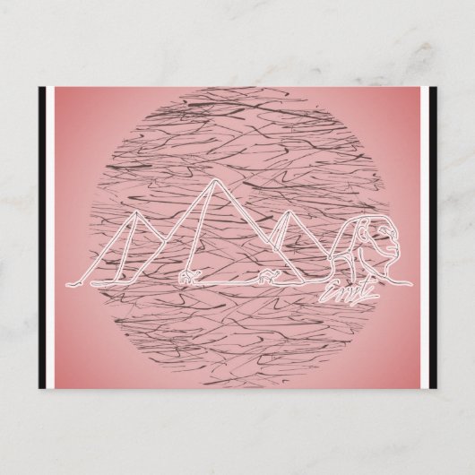 エジプトのピラミッドのピンク旅行 ポストカード (正面)