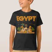 エジプトのピラミッドのラクダPharaoh Sphinx Horus Eye Tシャツ (正面)
