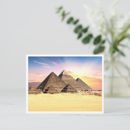 エジプトのピラミッドの風景 ポストカード (スタンド正面)