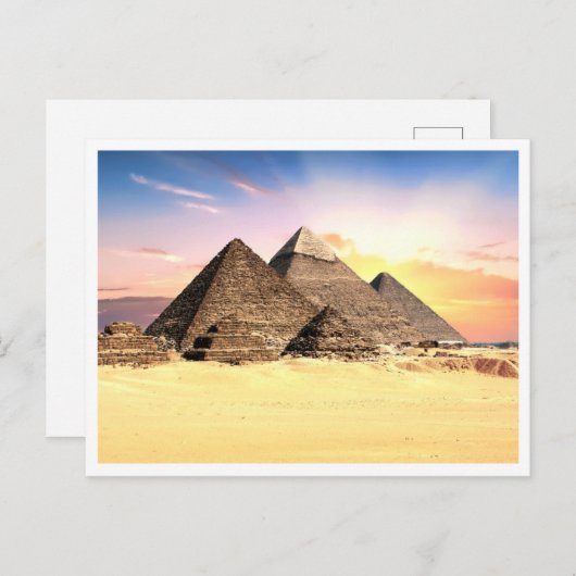 エジプトのピラミッドの風景 ポストカード (正面/裏面)